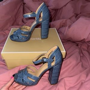 Michael kors Annaliese denim platform heels